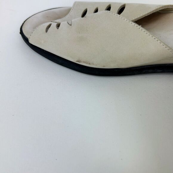 Arche Cream Leather Open Toe Wedge Sandals Cut Outs Made in France Shoes EU 40 9 - Picture 12 of 14